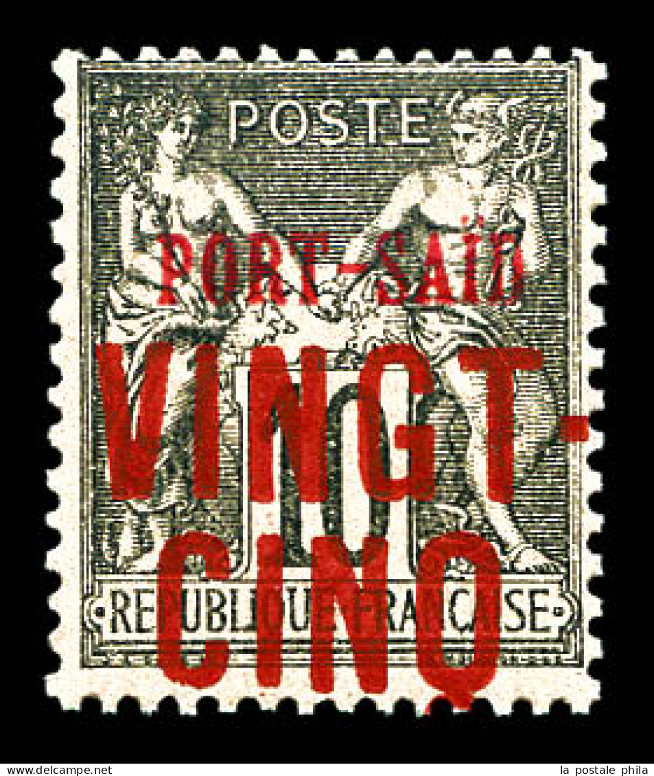 ** N°19B, VINGT-CINQ Sur 10c, SUP  Qualité: **  Cote: 380 Euros - Unused Stamps