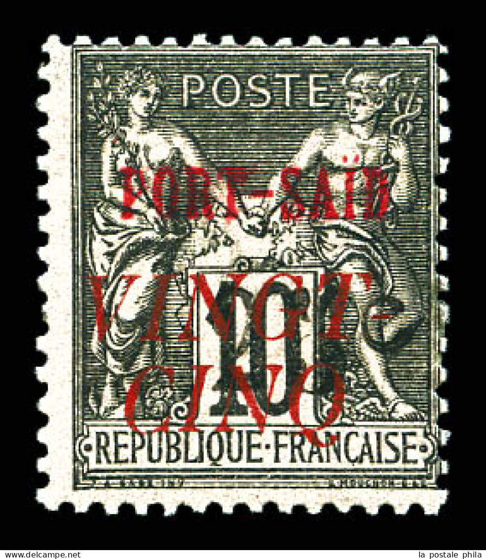 * N°19, 25c En Chiffres Noir Et VINGT CINQ En Lettres Déliées En Rouge (T III) Sur 10c Noir Sur Lilas, RR, SUPERBE (sign - Unused Stamps