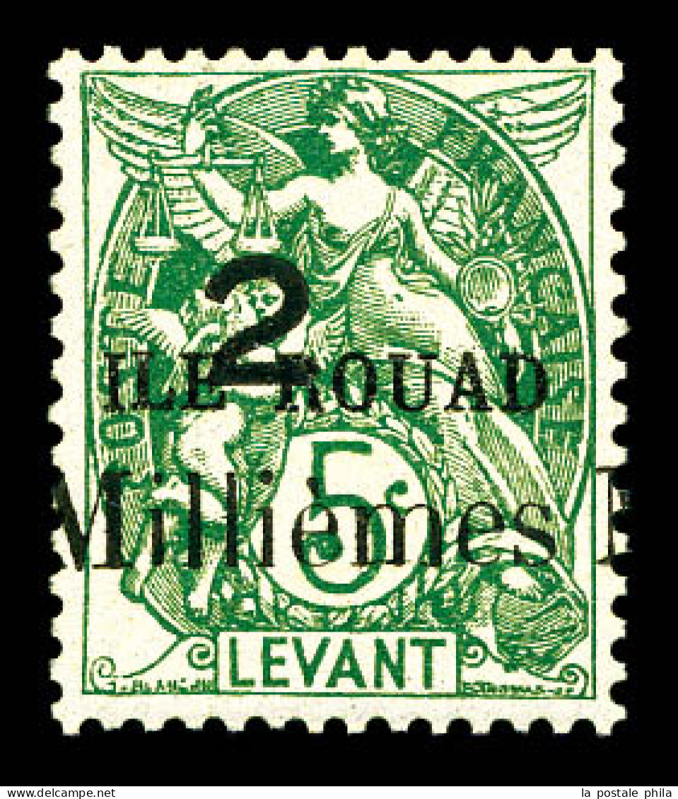 ** N°37Aa, (N° Maury), NON EMIS, 2m Sur 5c Vert Surchargé 'ILE ROUAD', Fraîcheur Postale. SUP. R. (certificat)  Qualité: - Unused Stamps