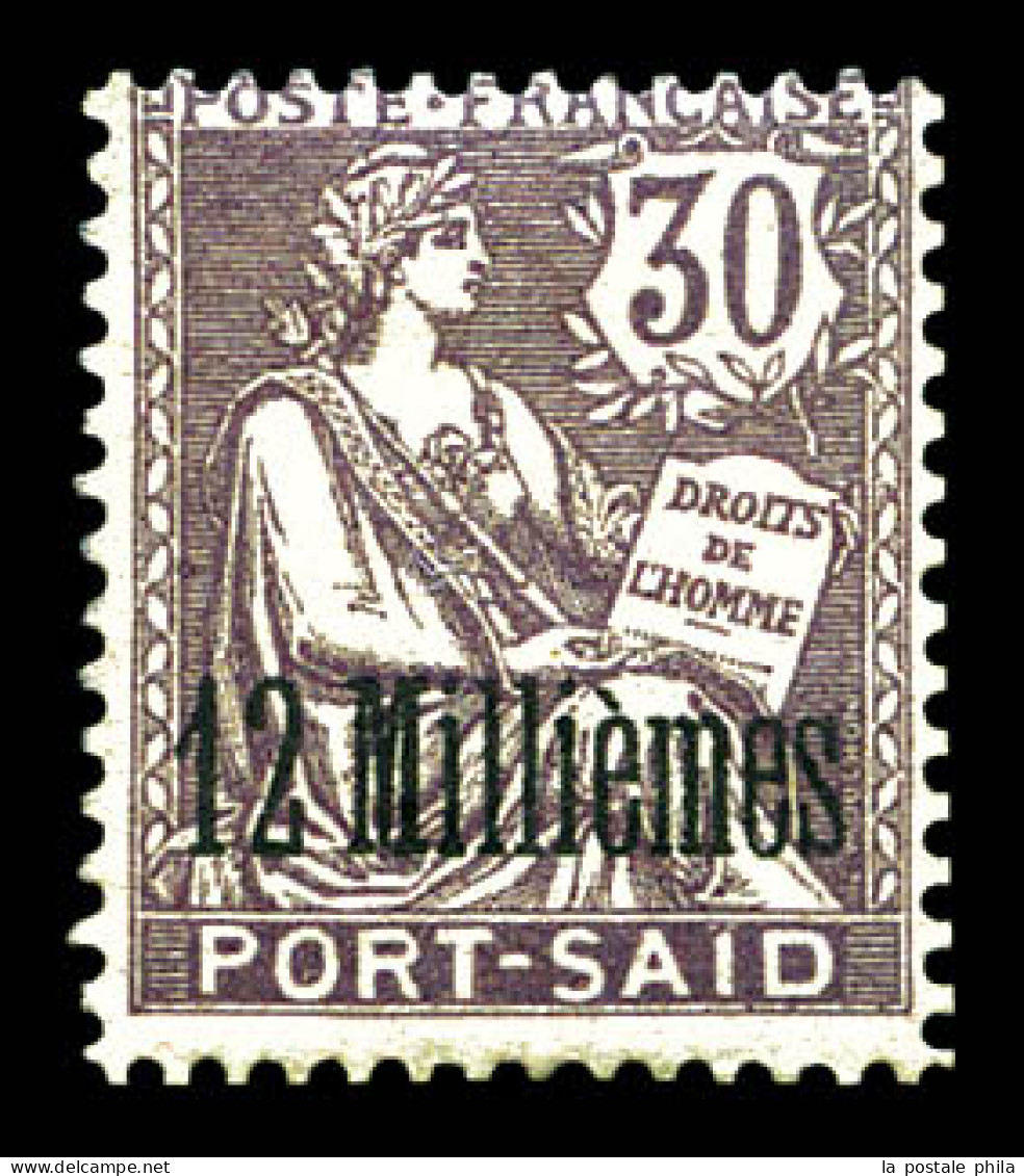 * Non émis: 12 Millièmes Sur 30c Violet. TTB. R. (signé Scheller/certificat)  Qualité: * - Unused Stamps