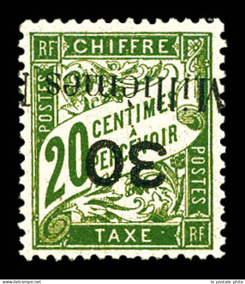 ** Taxe N°3a, 30m Sur 20c Olive: Surcharge Renversée, Très Bon Centrage. SUPERBE. R.R. (signé Calves/certificat)  Qualit - Unused Stamps