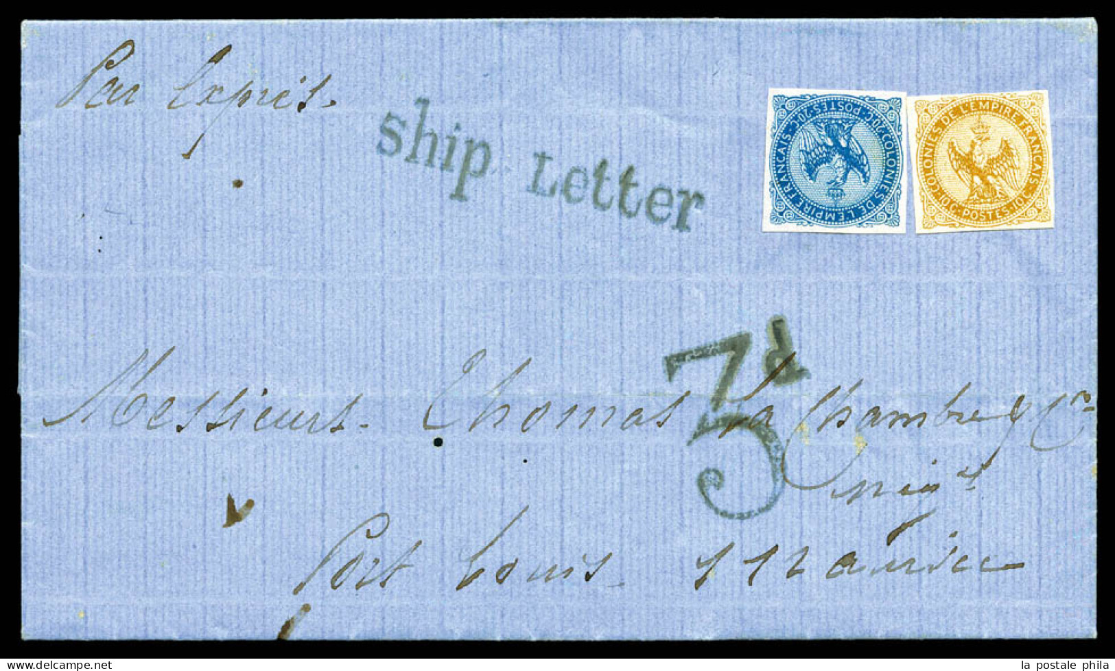 O Aigle 10c Bistre +20c Bleu Sur Lettre Du 11 Avril 1868 De St DENIS Pour PORT LOUIS (Ile Maurice), Au Verso Càd D'arriv - Storia Postale