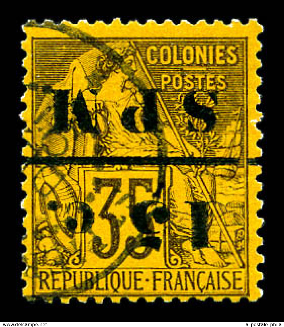 O N°13a, 15c Sur 35c, Surcharge Renversée. SUP (signé Brun/certificat)  Qualité: Oblitéré  Cote: 1100 Euros - Used Stamps