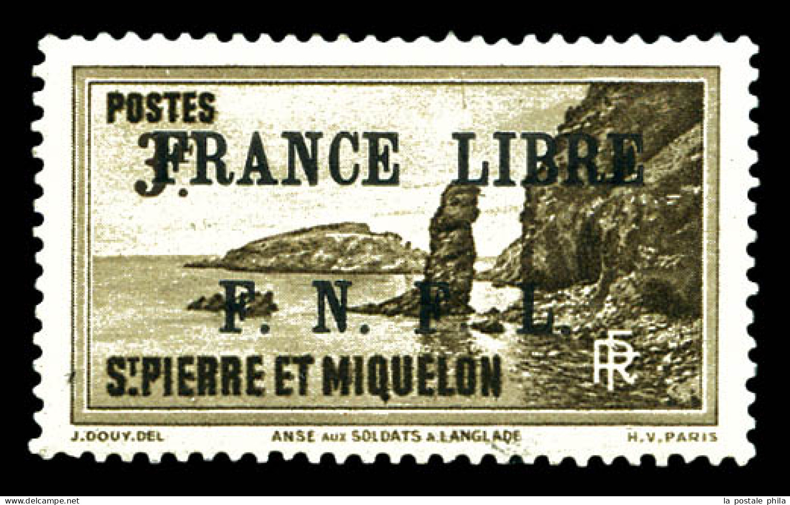 * N°271, 3f Sépia Surchargé 'FRANCE LIBRE'. SUPERBE. R.R.R (signé Brun/Calves/certificats)  Qualité: *  Cote: 16500 Euro - Unused Stamps