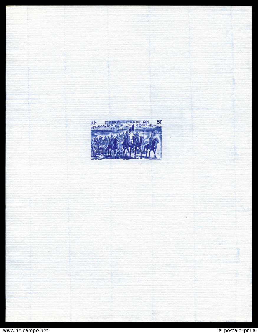 (*) N°11/17, Série Tchad Au Rhin: Ensemble De 7 épreuves D'Artiste En Bleu Outremer Sur Papier Filigrané (17x 21,5 Cm),  - Nuovi