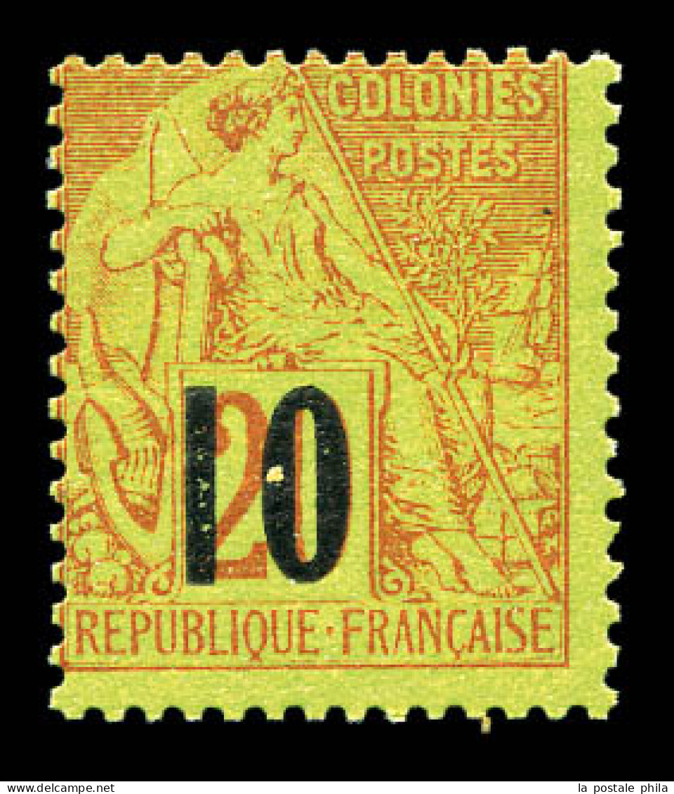 ** N°4A, 10 Sur 20c Brique Sur Vert TYPE II. SUPERBE. R. (certificats)  Qualité: **  Cote: 1750 Euros - Unused Stamps
