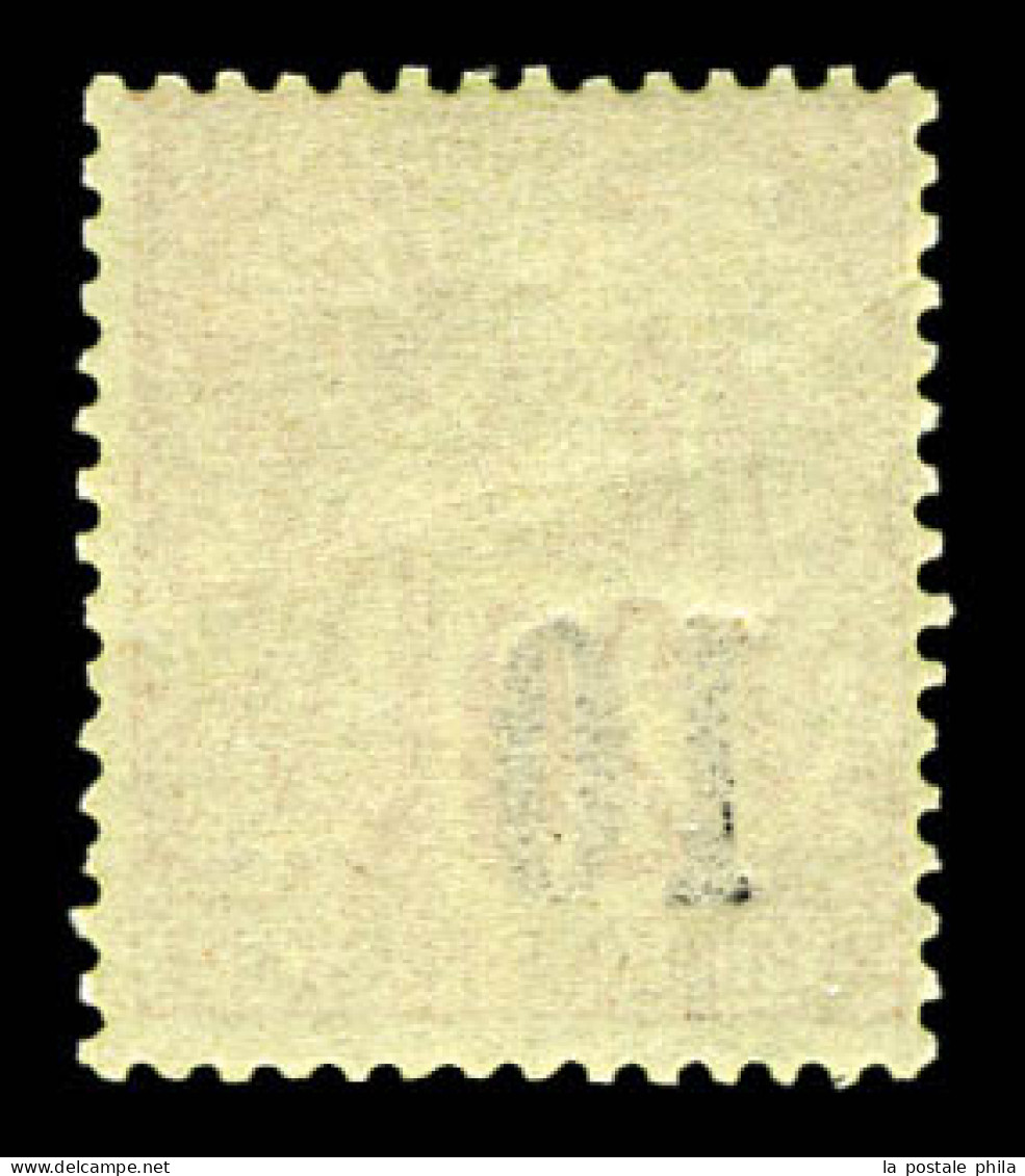 ** N°4B, 10 Sur 20c Brique Sur Vert TYPE III (position 123 Du Panneau), Fraicheur Postale. SUPERBE. R.R. (certificats) - Neufs