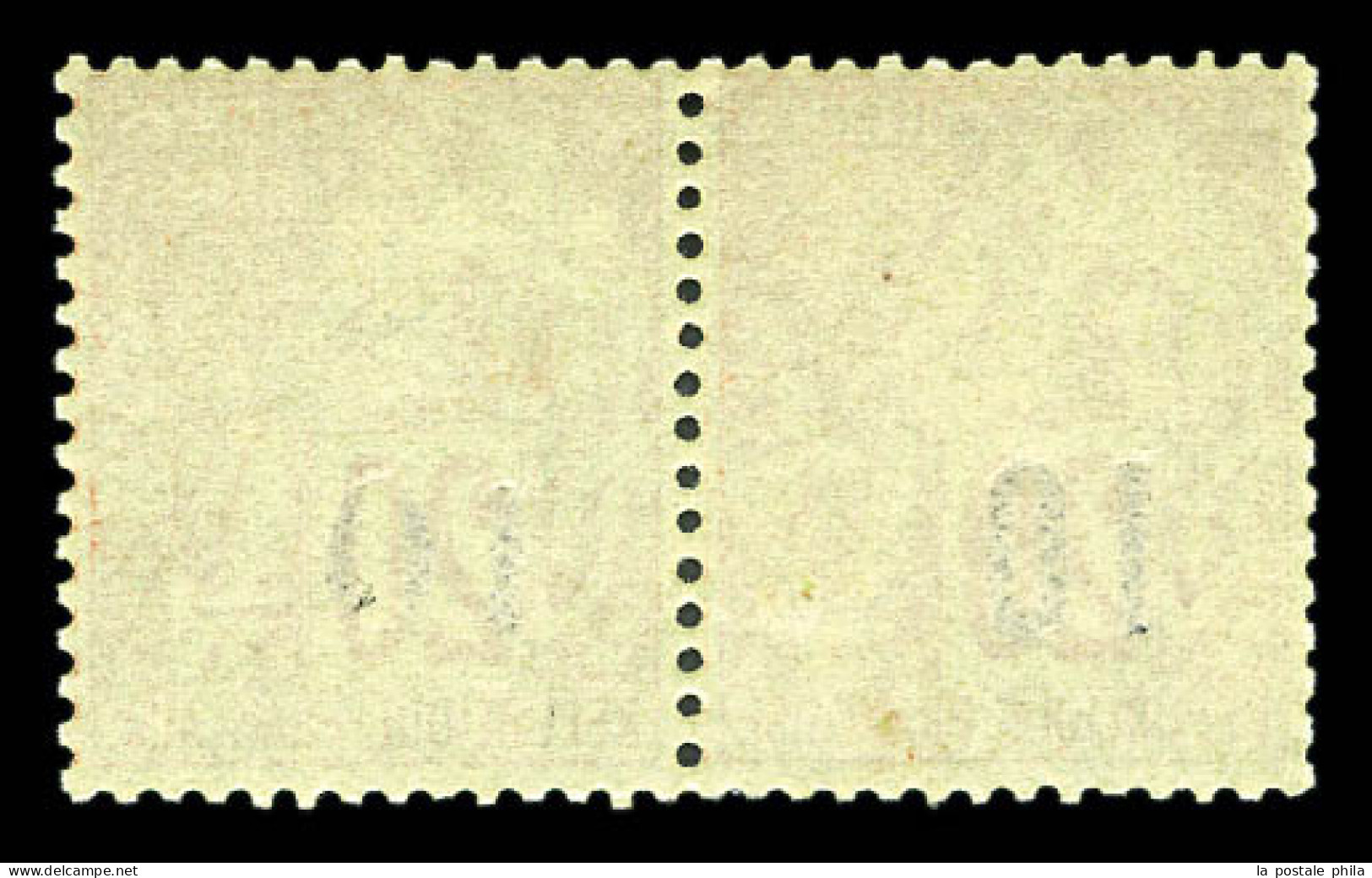 ** N°4, 10 Sur 20c Brique Sur Vert: Types V Et VI Se Tenant (n°4D Et 4E), Fraîcheur Postale. SUPERBE. R.R. (certificats) - Unused Stamps