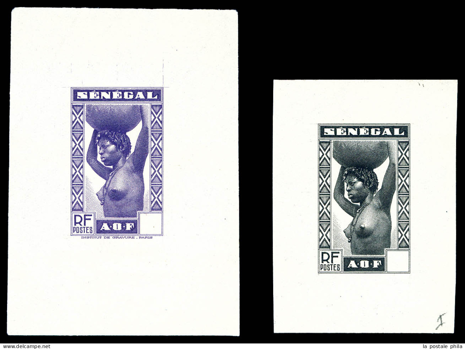 (*) N°148, Sénégalaise: 2 épreuves Sans Faciale: Noire Et Violet. TB  Qualité: (*) - Unused Stamps