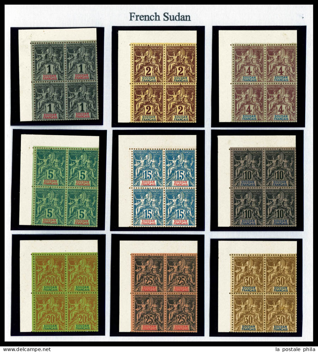 (*) N°3/15, Série Complète De 1894: Tirage Sur Bristol Avec Dentelure Figurée En Blocs De 4 Coin De Feuille. Superbes Et - Unused Stamps