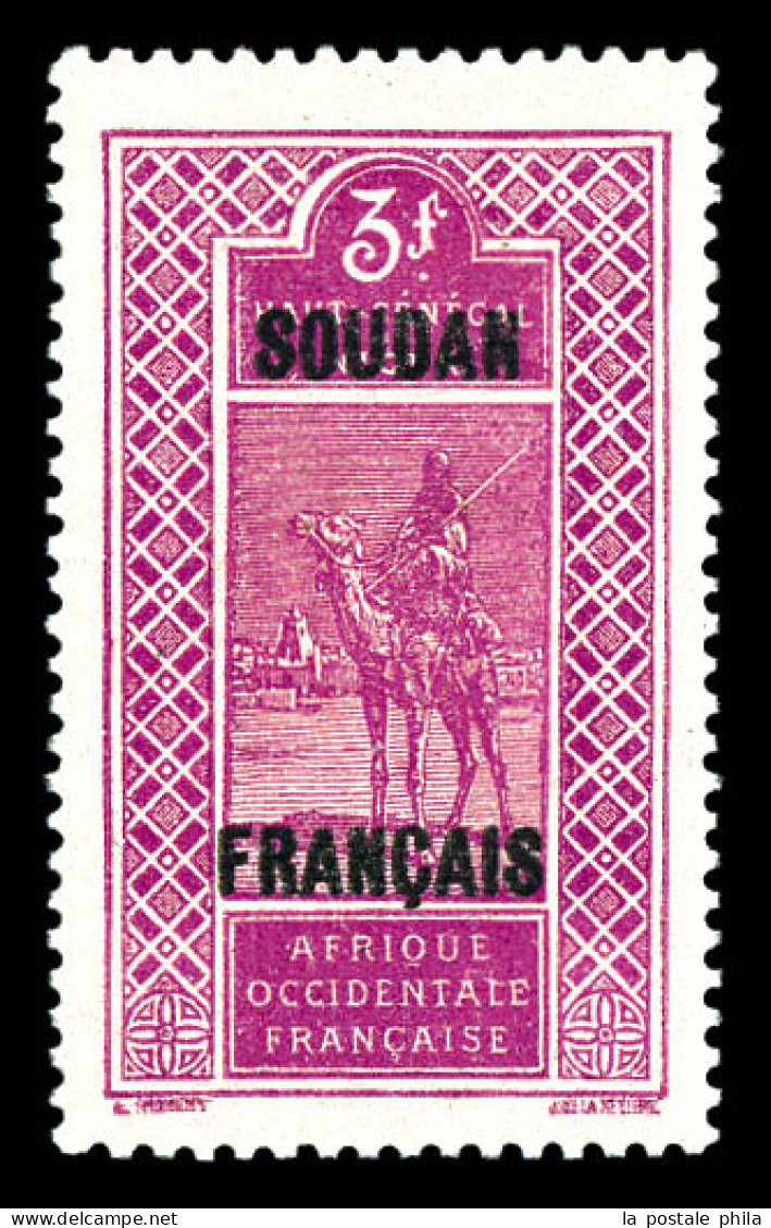 ** N°59a, 3F Lilas-rose, Variété Double Surcharge, Bdf, Très Frais, SUP (signé Brun/certificat)  Qualité: **  Cote: 435  - Unused Stamps