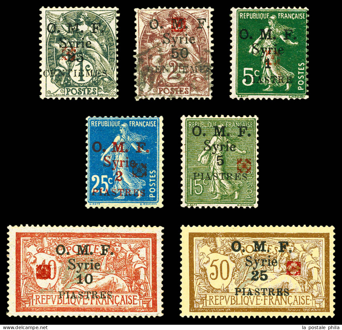 * N°48A/54A, Les 7 Valeurs Fleuron Rouge (n°49A Obl). TB  Qualité: *  Cote: 731 Euros - Unused Stamps