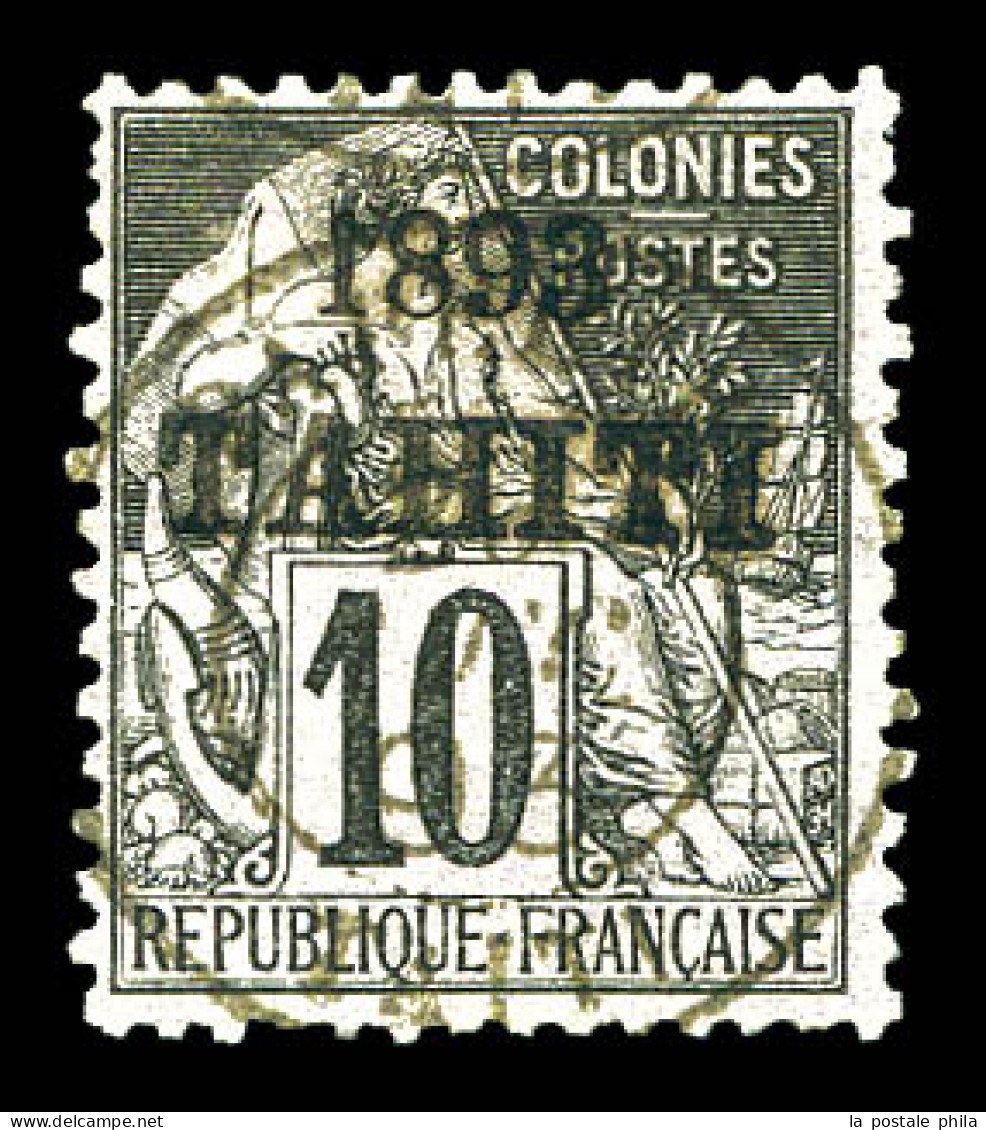 O N°23, 10c Noir Sur Lilas Càd Papeete De Décembre 1893, TB, R.R. (signé Brun/certificat)  Qualité: Oblitéré  Cote: 500  - Oblitérés