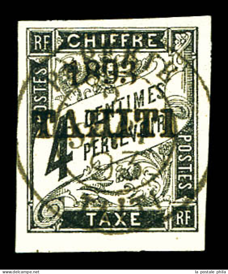 O Taxe N°17, 4c Noir Obl Càd Centrale, Tirage 200 Exemplaires. SUP (signé Calves/certificat)  Qualité: Oblitéré  Cote: 7 - Used Stamps