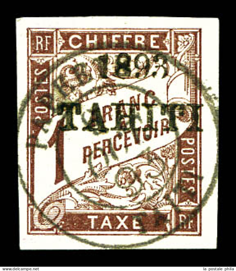 * Taxe N°25, 1f Marron, Tirage 200 Exemplaires, Jolie Pièce. SUP (signé Calves/certificat)  Qualité: *  Cote: 750 Euros - Used Stamps