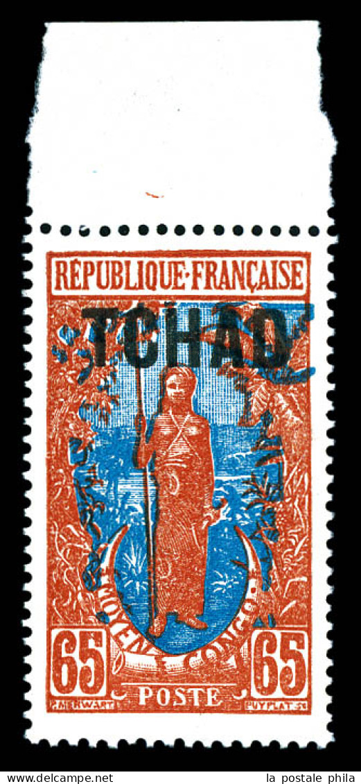 ** N°41a, 65c Brun-jaune Et Bleu: Sans Surcharge A.E.F, Bord De Feuille. SUP (certificat)  Qualité: **  Cote: 560 Euros - Unused Stamps