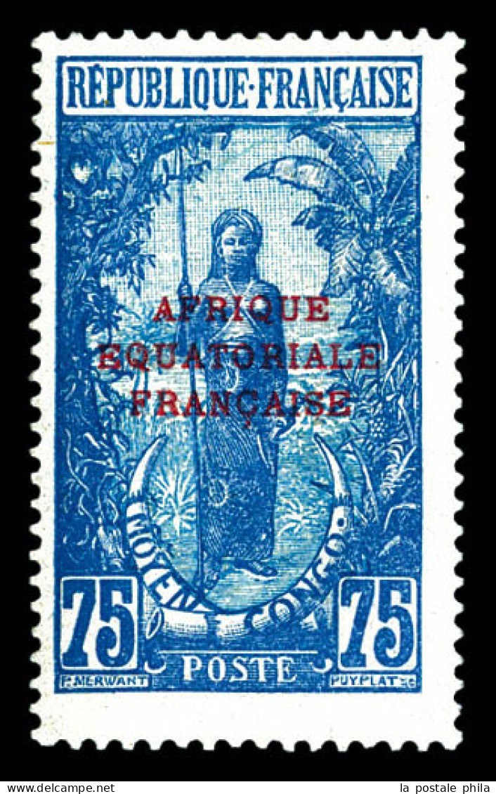 * N°42a, 75c Outremer Et Bleu Pâle: Sans Surcharge TCHAD. TB  Qualité: *  Cote: 375 Euros - Unused Stamps