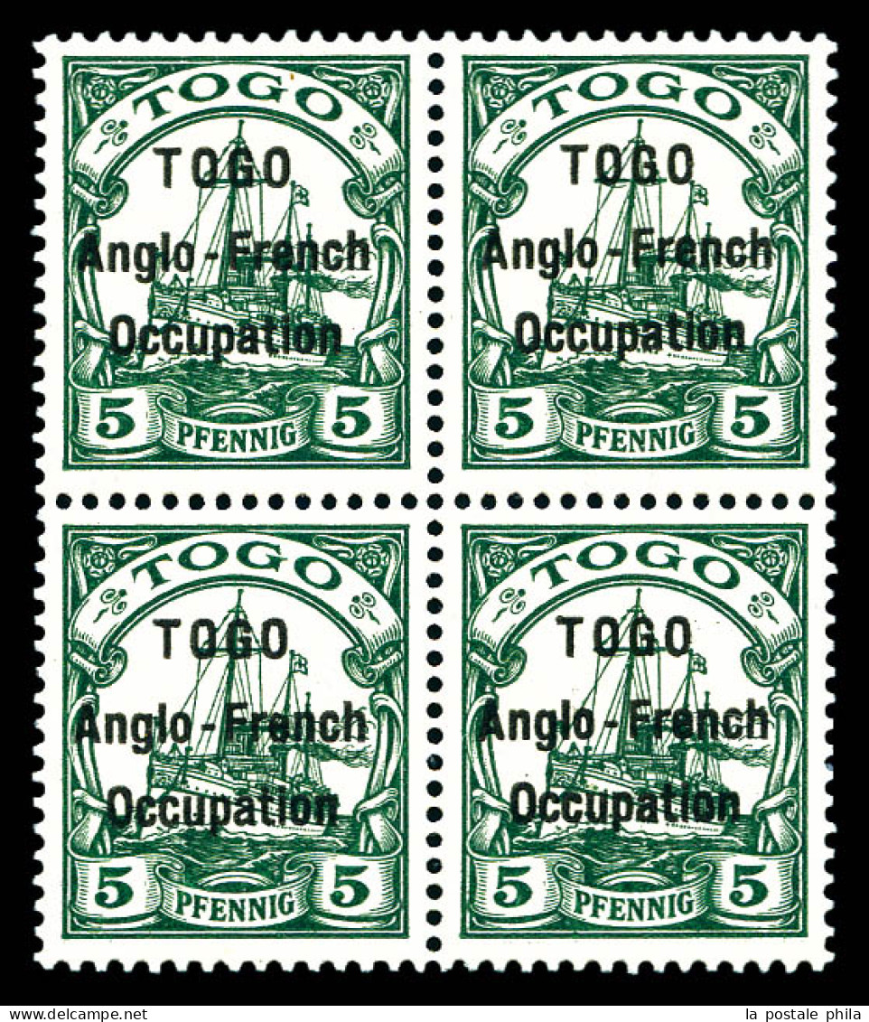 ** N°32, 5 Pfennig Type I En Bloc De Quatre. SUP (certificat)  Qualité: **  Cote: 2400 Euros - Unused Stamps