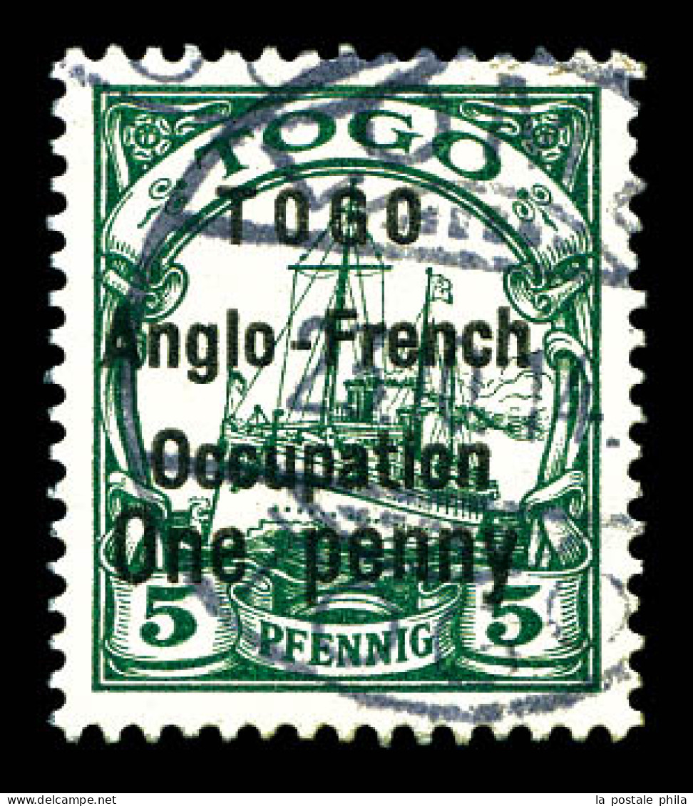 O N°33b, 1p Sur 5 Pf:Petit O Dans TOGO. TTB (certificat)  Qualité: Oblitéré  Cote: 1400 Euros - Used Stamps