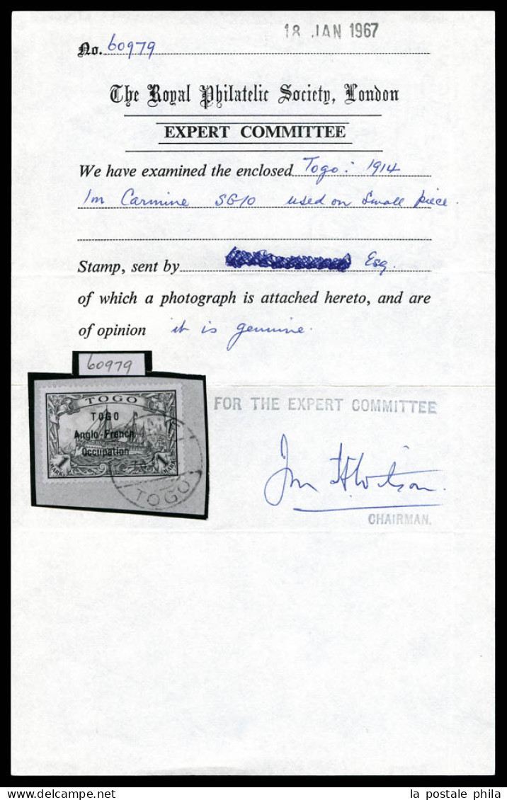 O N°41, 1 Mark Carmin Obl Càd De Lome Le 30.9.1914 Sur Son Support, Tirage 100 Exemplaires. SUP. R. (certificats)  Quali - Usados