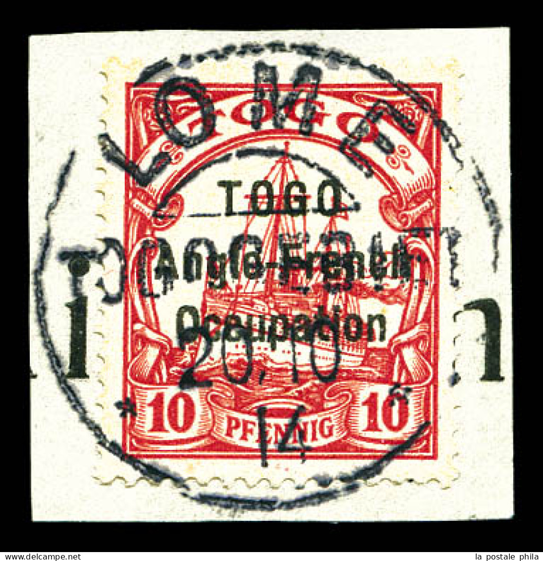 O N°56a, 10 Pf Rouge Sans Filigrane Obl Càd De LOME Le 20 Oct 1914 Sur Son Support. SUPERBE. R.R. (certificats)  Qualité - Used Stamps