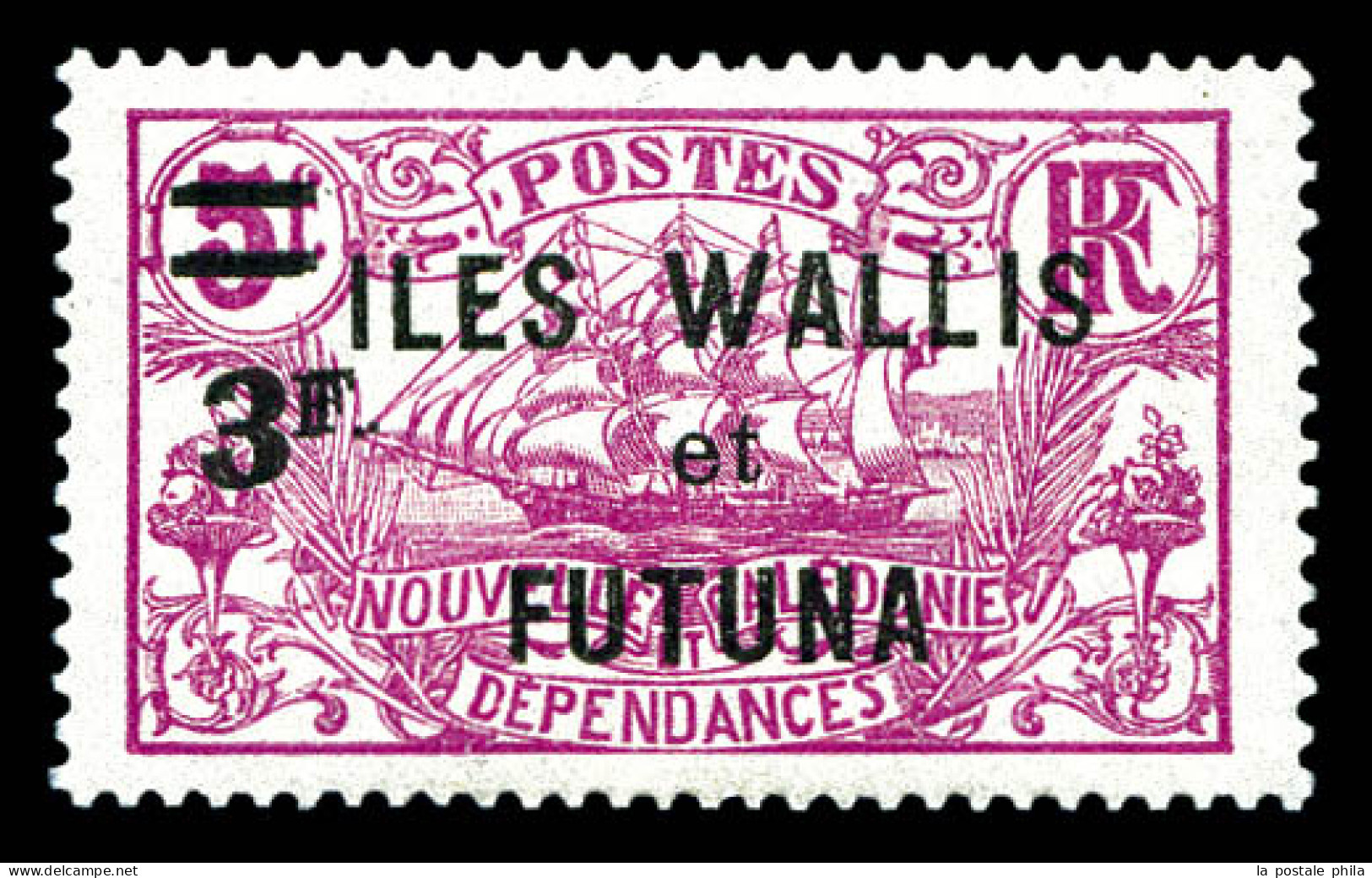 ** N°37b, 3F Sur 5f Lilas-rose: Double Surcharge 3 F. SUP (signé Brun/certificat)  Qualité: **  Cote: 675 Euros - Unused Stamps