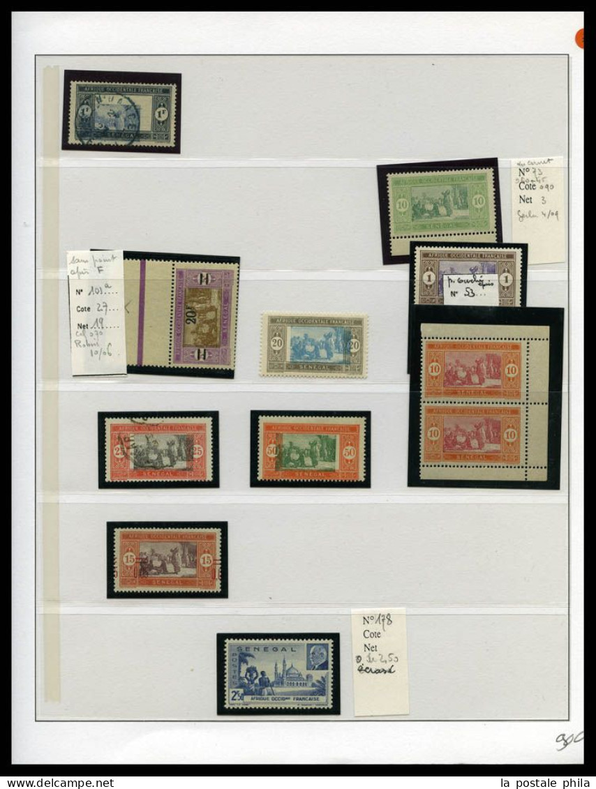 ** COLLECTIONS DE COLONIES FRANCAISES . ** Variétés. 1890-1940 (Poste, PA, Taxe), bonnes et moyennes valeurs entre Bénin