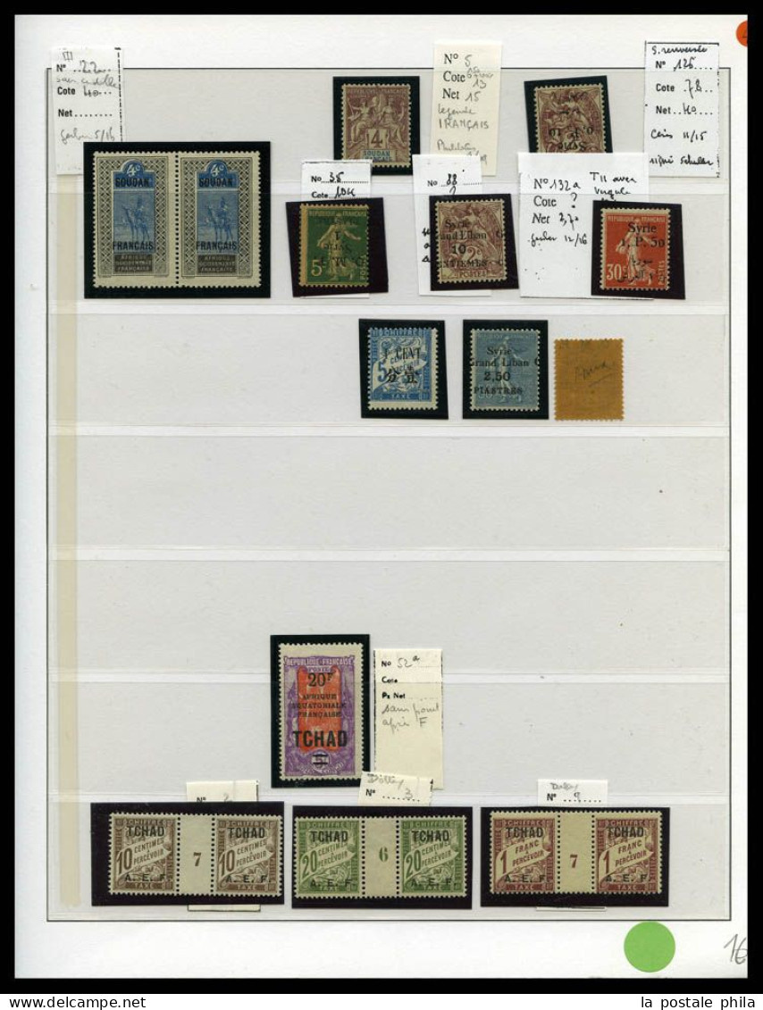 ** COLLECTIONS DE COLONIES FRANCAISES . ** Variétés. 1890-1940 (Poste, PA, Taxe), bonnes et moyennes valeurs entre Bénin