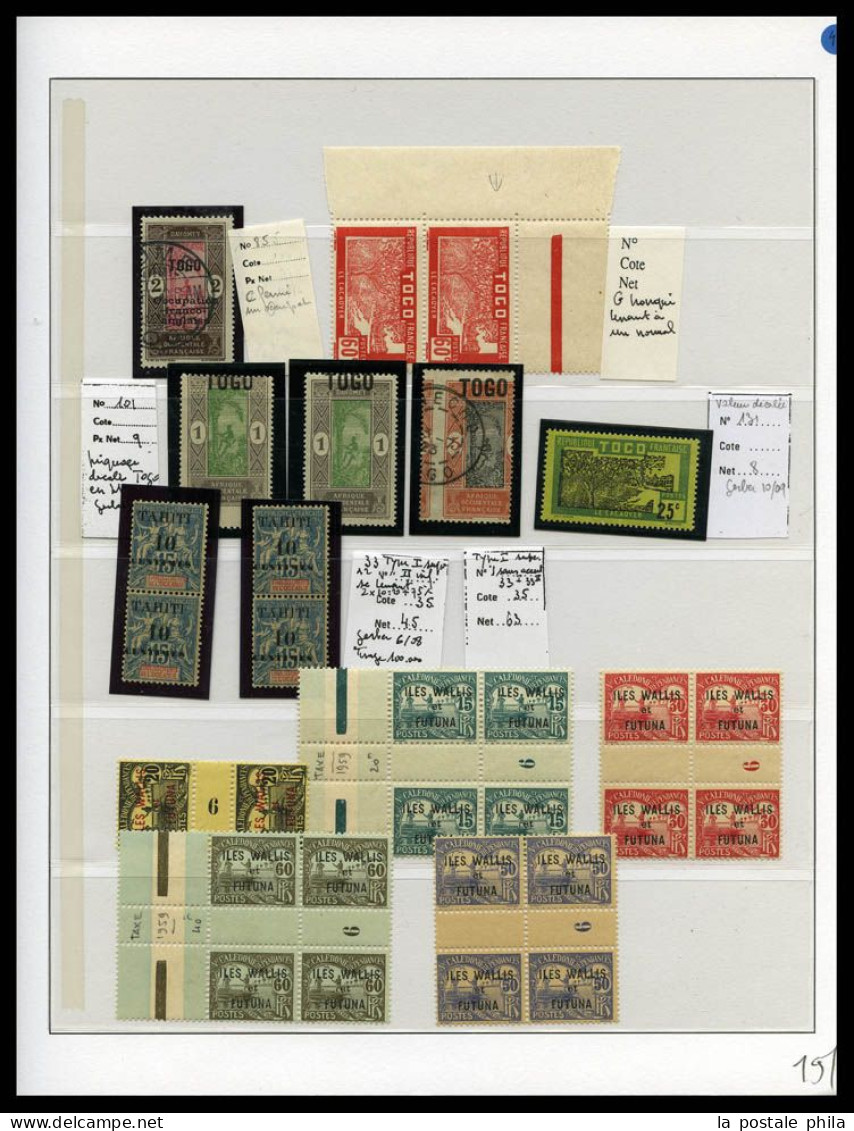 ** COLLECTIONS DE COLONIES FRANCAISES . ** Variétés. 1890-1940 (Poste, PA, Taxe), bonnes et moyennes valeurs entre Bénin