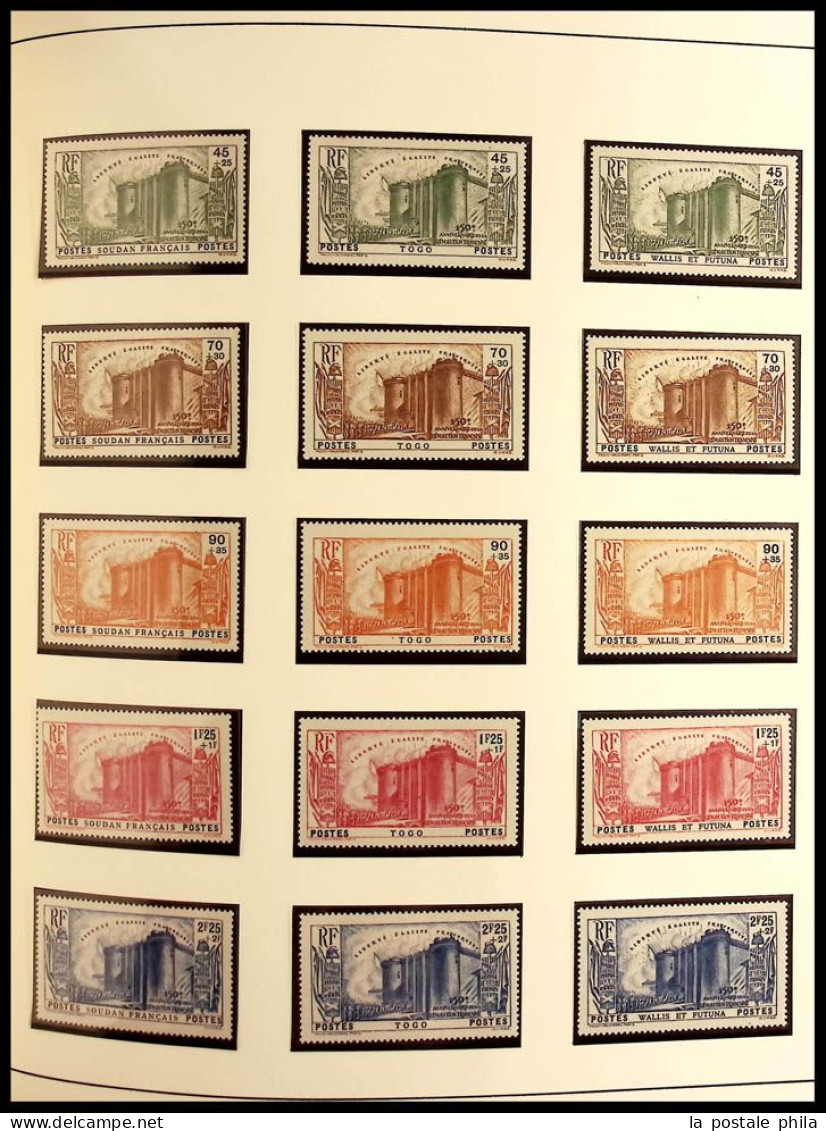 N 1900-2015, Collection de timbres avec les grandes séries coloniales dont les Palmiers * et Révolution * avec PA **, An