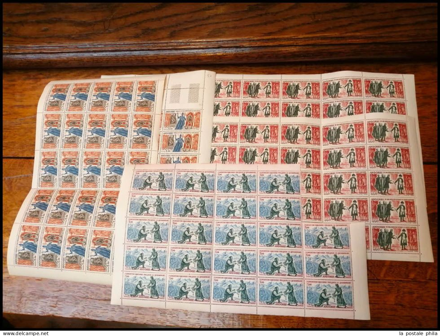 ** ANDORRE FRANCAIS: 1931-1964, POSTE/PA/TAXE : Stock de FEUILLES et PANNEAUX classé par multiples. COTE: 194 424 € !!!