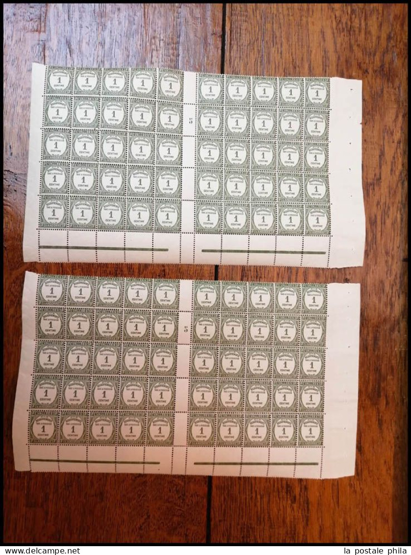 ** ANDORRE FRANCAIS: 1931-1964, POSTE/PA/TAXE : Stock de FEUILLES et PANNEAUX classé par multiples. COTE: 194 424 € !!!