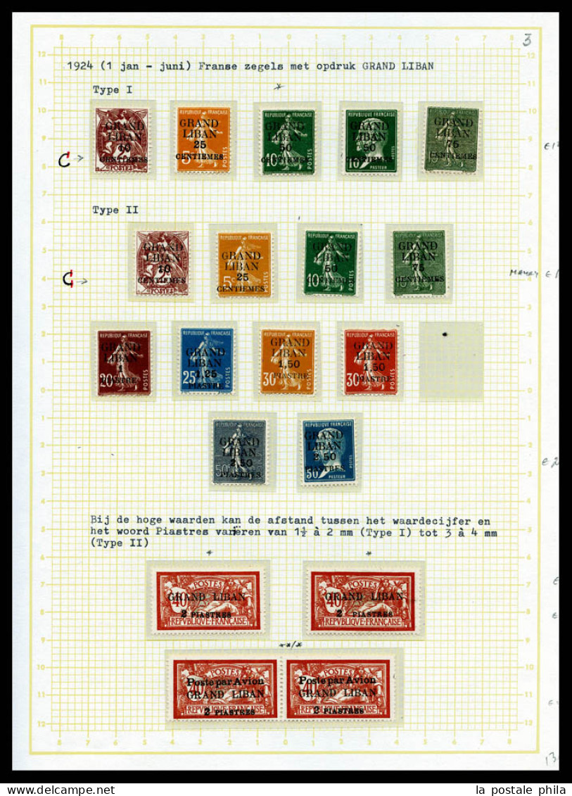 * GRAND LIBAN: 1924-1929 (Poste, PA, Taxe), Collection De Timbres Neufs **/*. Valeurs Moyennes Et Séries Complètes, De N - Colecciones