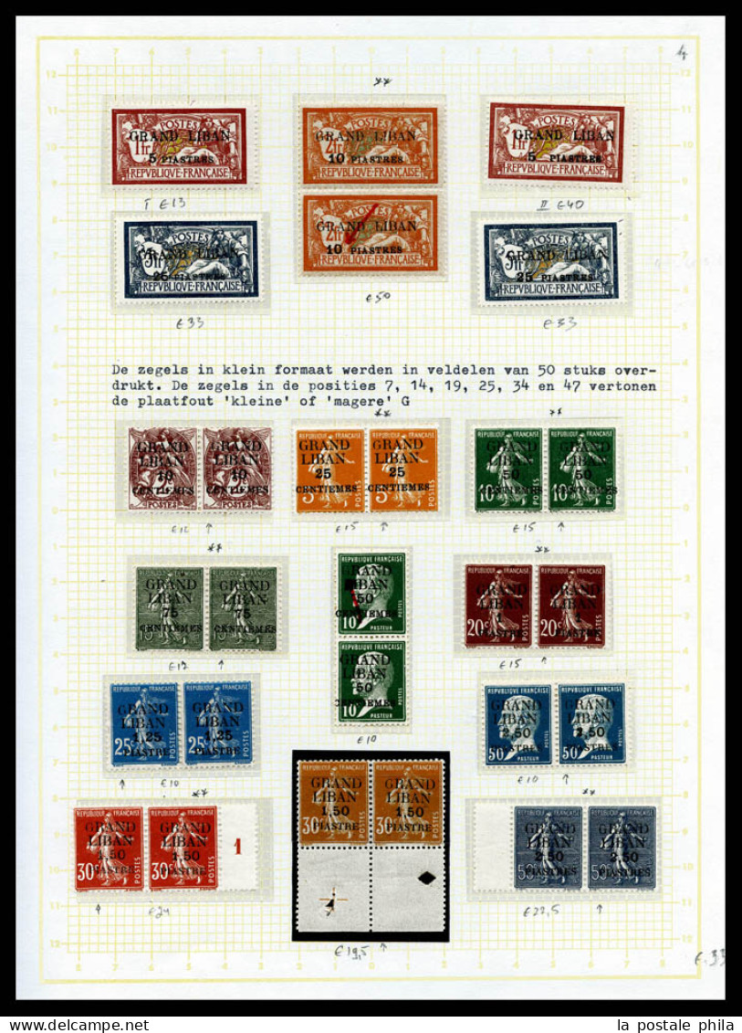 * GRAND LIBAN: 1924-1929 (Poste, PA, Taxe), Collection De Timbres Neufs **/*. Valeurs Moyennes Et Séries Complètes, De N - Verzamelingen