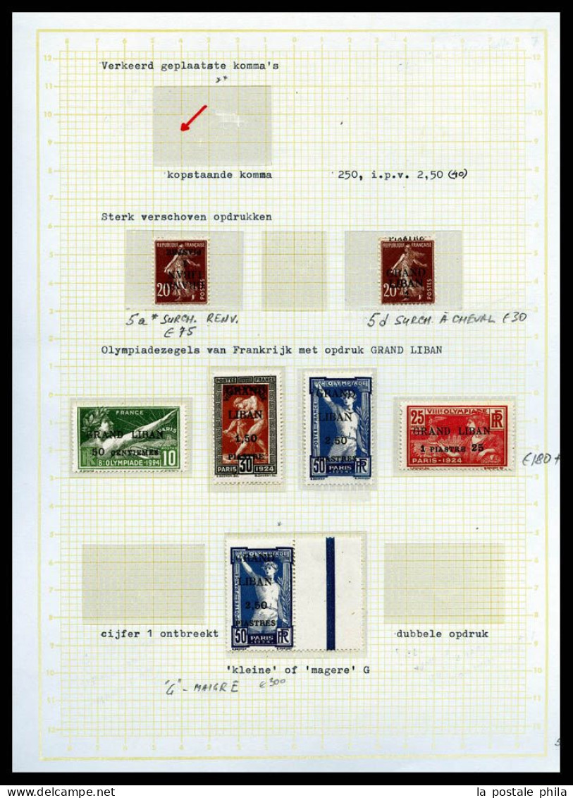 * GRAND LIBAN: 1924-1929 (Poste, PA, Taxe), Collection De Timbres Neufs **/*. Valeurs Moyennes Et Séries Complètes, De N - Sammlungen