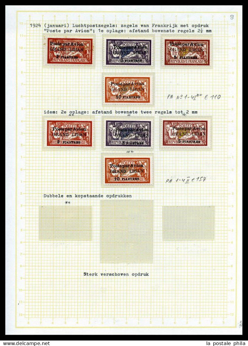 * GRAND LIBAN: 1924-1929 (Poste, PA, Taxe), Collection De Timbres Neufs **/*. Valeurs Moyennes Et Séries Complètes, De N - Verzamelingen