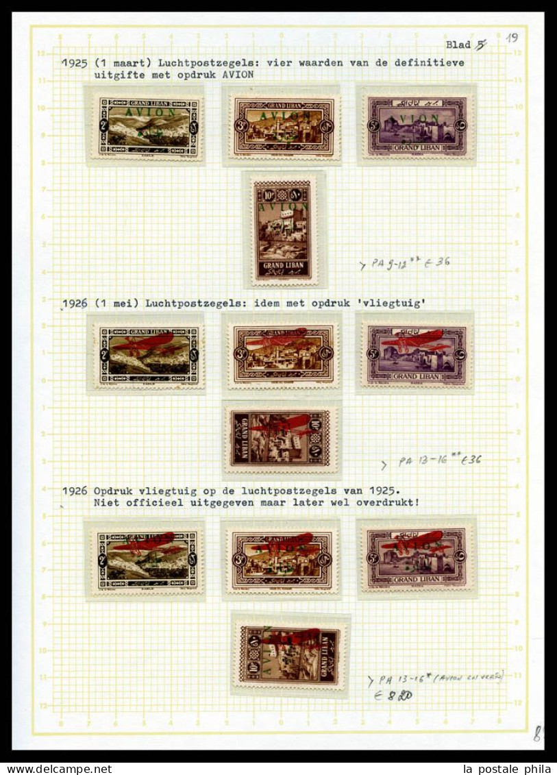 * GRAND LIBAN: 1924-1929 (Poste, PA, Taxe), Collection de timbres neufs **/*. valeurs moyennes et séries complètes, de n