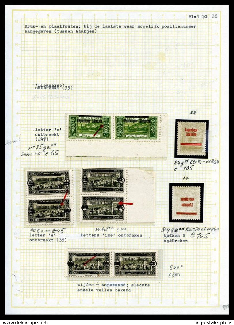 * GRAND LIBAN: 1924-1929 (Poste, PA, Taxe), Collection de timbres neufs **/*. valeurs moyennes et séries complètes, de n