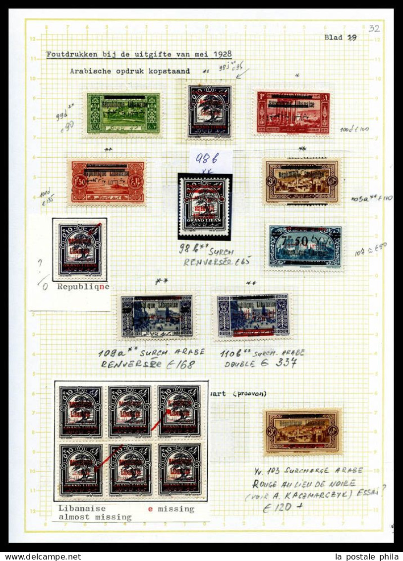 * GRAND LIBAN: 1924-1929 (Poste, PA, Taxe), Collection de timbres neufs **/*. valeurs moyennes et séries complètes, de n