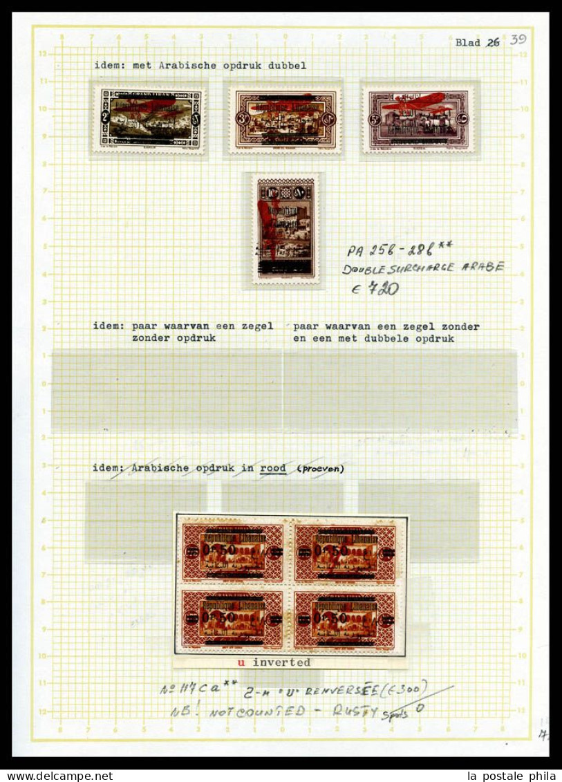 * GRAND LIBAN: 1924-1929 (Poste, PA, Taxe), Collection de timbres neufs **/*. valeurs moyennes et séries complètes, de n