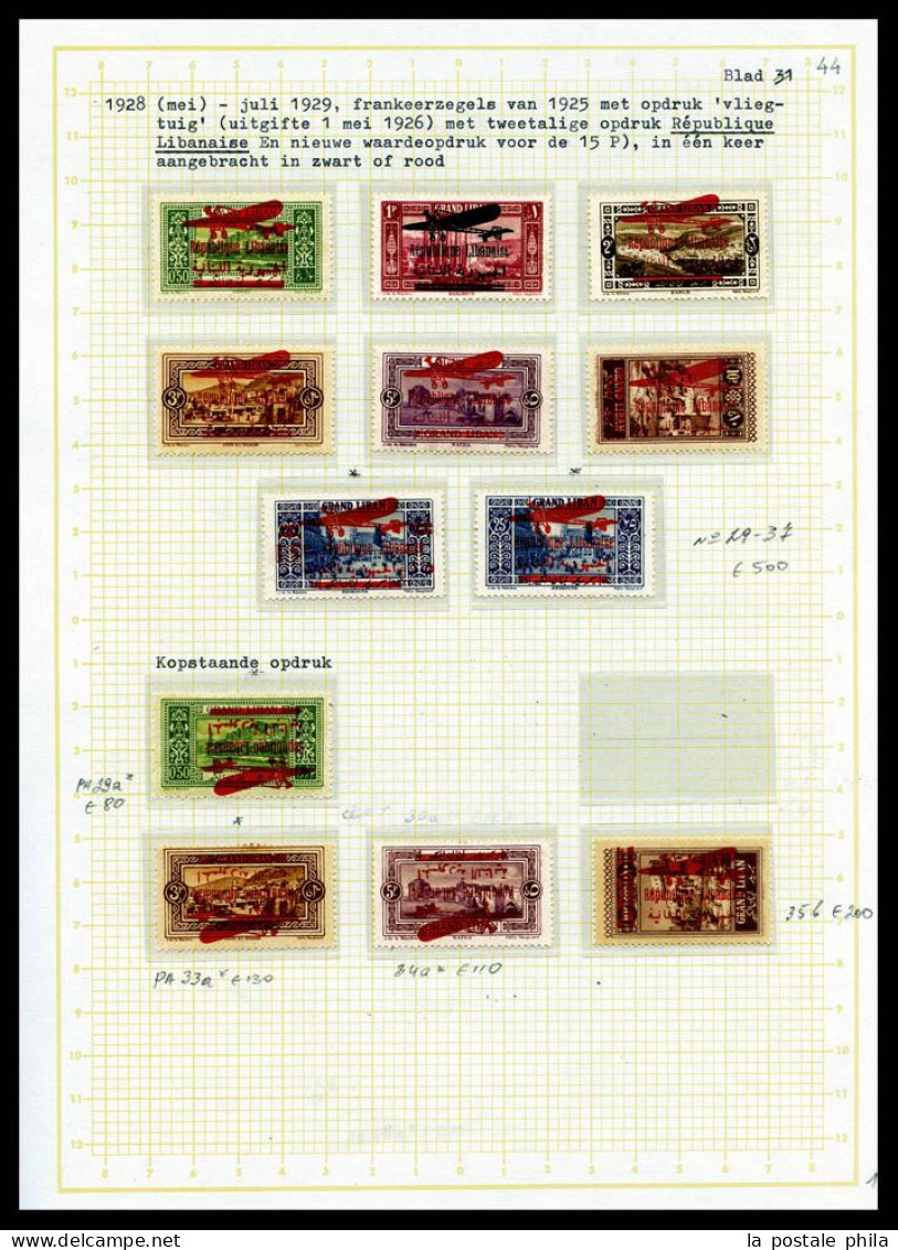 * GRAND LIBAN: 1924-1929 (Poste, PA, Taxe), Collection de timbres neufs **/*. valeurs moyennes et séries complètes, de n