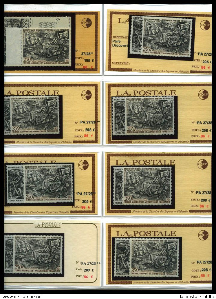 ** T.A.A.F: 1955/1972, POSTE AERIENNE: sélection de bonnes valeurs choisies neuves **, presentée en plaquettes, TTB, IDE