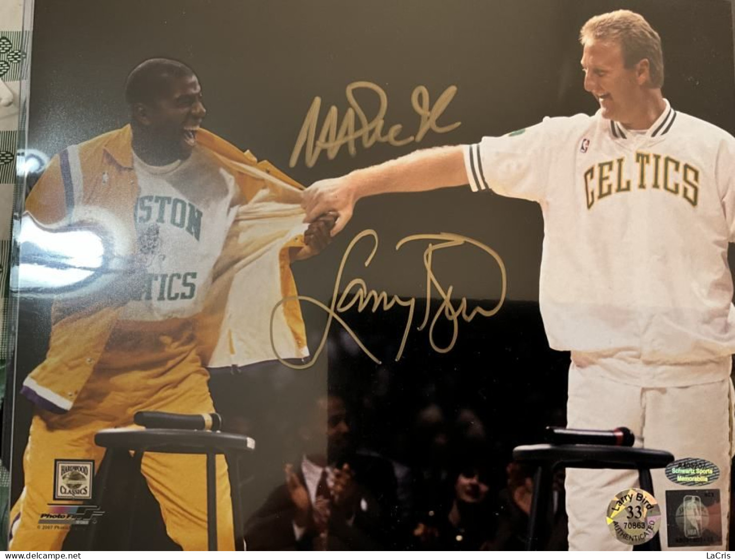 NBA Magic Johnson And Larry Bird Dual-Signed Boston Celtics 8×10 - Autografos