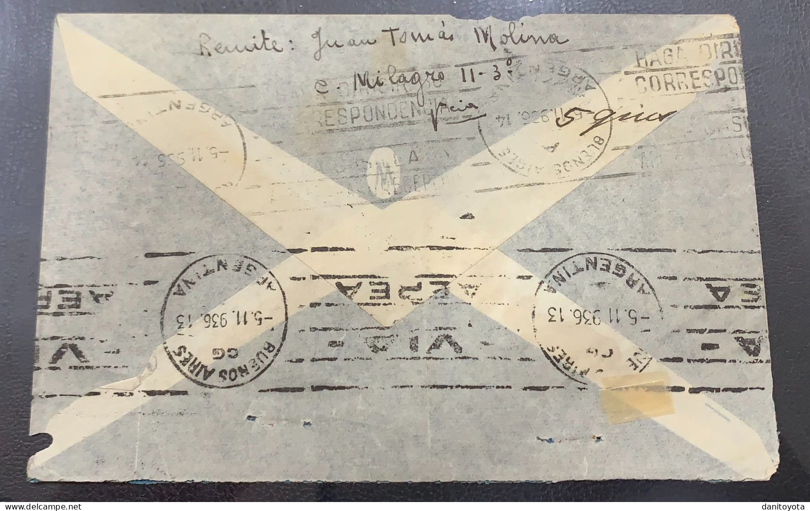 AÑO 1936. VALENCIA/ BUENOS AIRES - Storia Postale