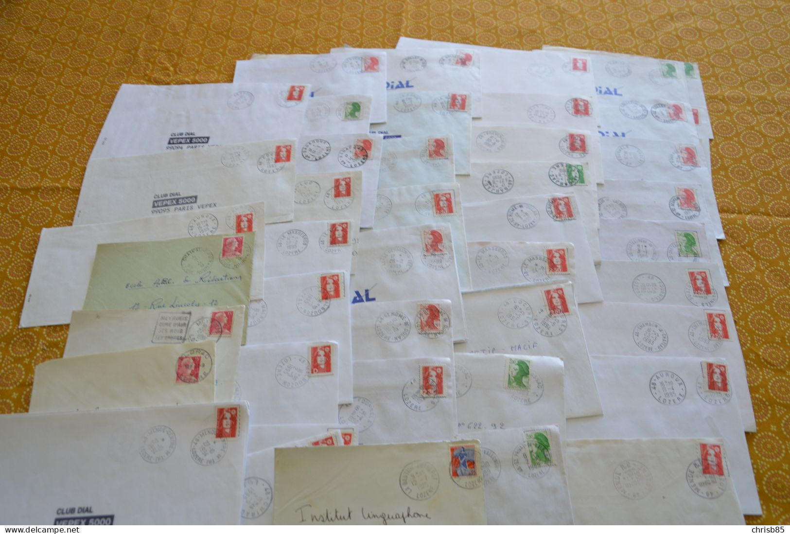 Lot Années 1950 1990 Oblitérations Département Du LOZERE 48 Environ 200 Enveloppes Entières - Matasellos Manuales
