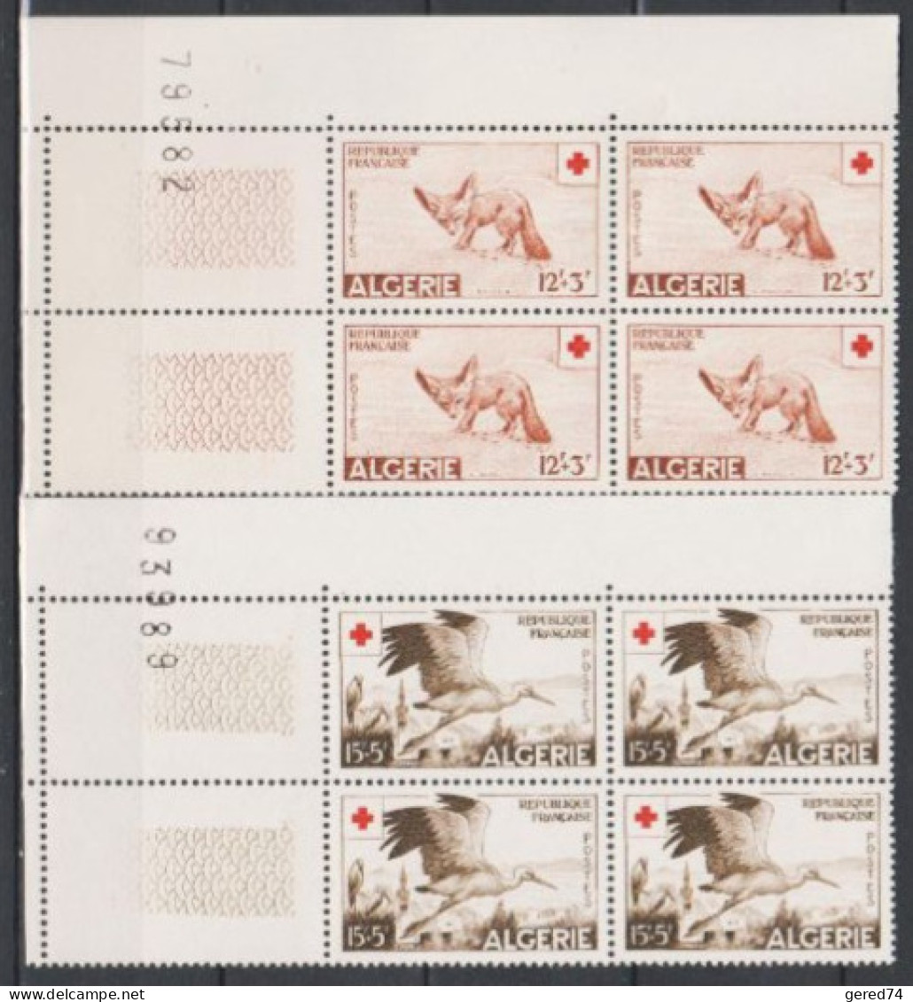 ALGERIE Française : N° 343/344 Neufs**  Blocs De 4  TB (cote 96,oo €) - Unused Stamps