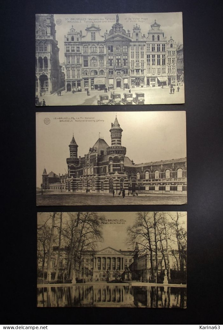 België - Belgique - Brussel  CPA - Maisons Des Tailleurs -Victor Hugo - Le Tir National - Palais De La Nation - Used - Monuments