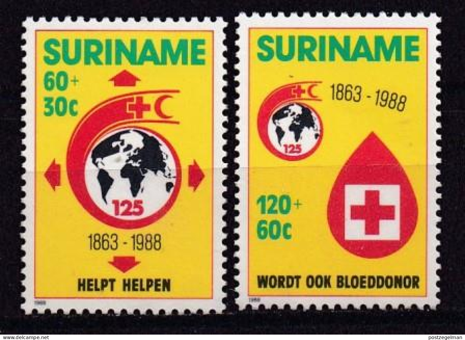 SURINAM, 1988, MNH Stamp(s) , Red Cross, SG Nr(s). 1389-1390, Scannr. 23173 - Suriname