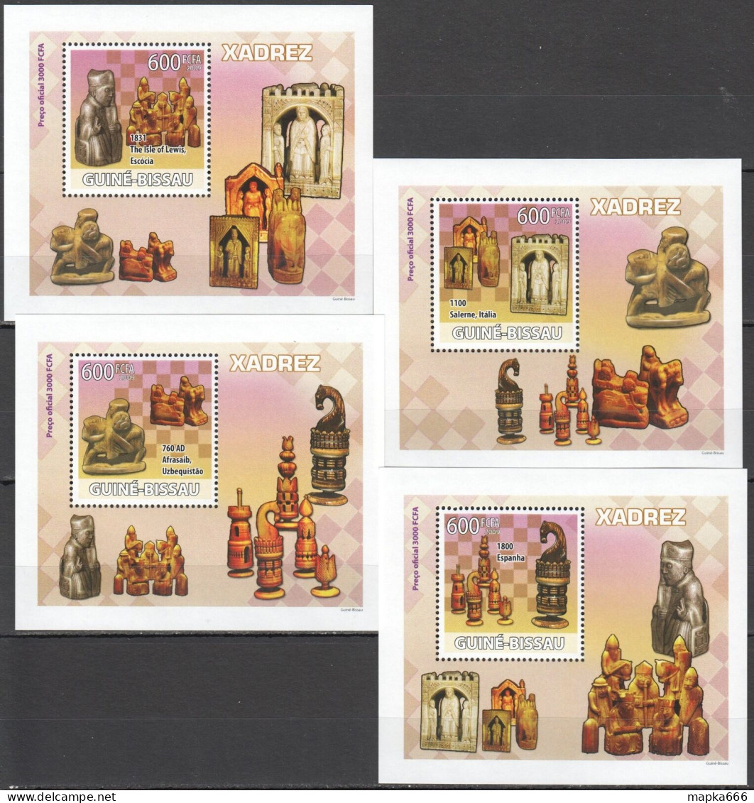 B1365 2009 Guinea-Bissau Sport Chess History Xadrez 4 Lux Bl Mnh - Schach