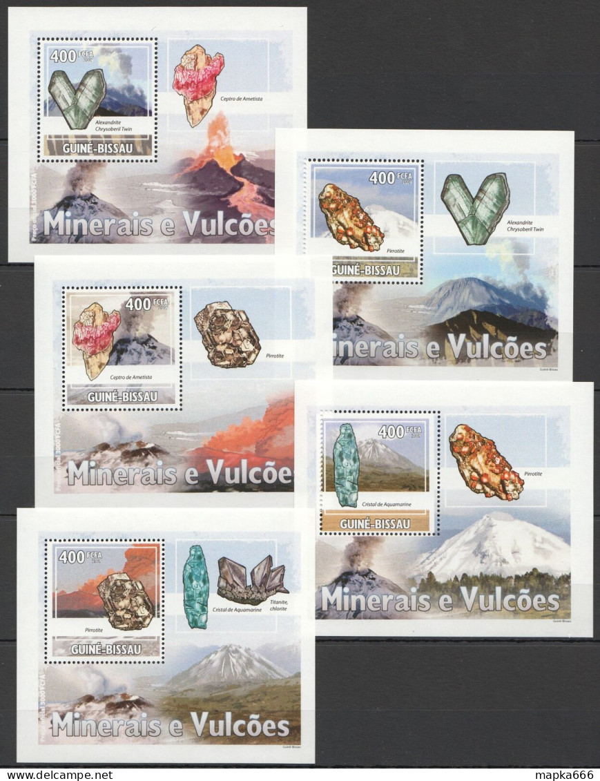 B1376 2009 Guinea-Bissau Minerals & Volcanoes Geology 5 Lux Bl Mnh - Mineralien